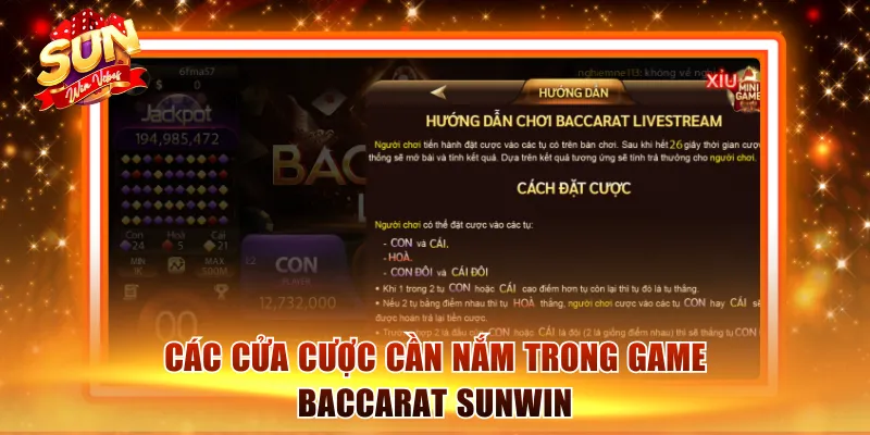 Các cửa cược cần nắm trong game 
