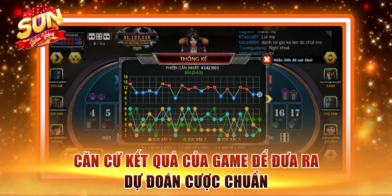 Căn cứ kết quả của game để đưa ra dự đoán cược chuẩn